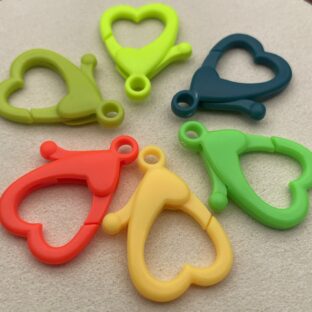 プラスチックカン　ハート　グリーンミックス　30個【PK-GRNMIXｈ】