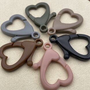 プラスチックカン　ハート　ブラウンミックス　30個【PK-BRNMIXｈ】