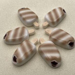 デコパーツ　アイス キャンディ　ブラウン　6個入り　貼り付けパーツ【DP-IC-004】