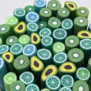 スライス棒　くだもの　グリーン系　13本　貼り付けパーツ【SB-F02】