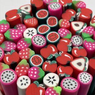 スライス棒　くだもの　レッド×ピンク系　13本　貼り付けパーツ【SB-F04】