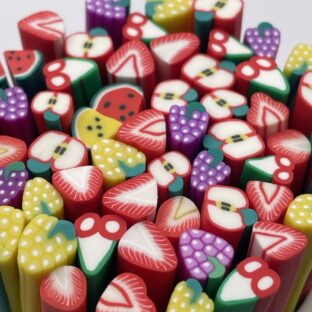 スライス棒　くだもの　レッド×イエロー系　13本　貼り付けパーツ【SB-F03】