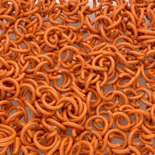 カラー丸カン　25個入り　8㎜　オレンジ【MCC-ORN】