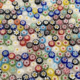 ミッレフィオーリ　フラットラウンド　6㎜　50個入り【GB-ｍｆ-fr06】