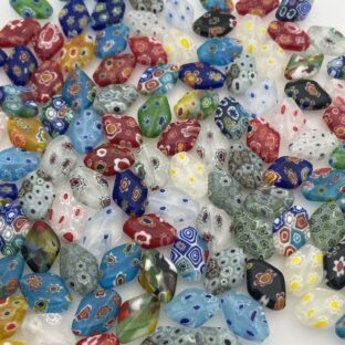 ミッレフィオーリ　ひし形　14㎜　20個入り【GB-ｍｆ-ds】