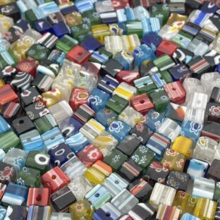 ミッレフィオーリ　キューブ　6㎜　50個入り【GB-ｍｆ-cb】