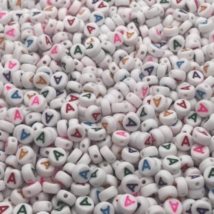 アクリルビーズ　アルファベットA　100個入り【AB‐EA-Ac】