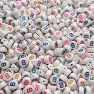 アクリルビーズ　アルファベットB　100個入り【AB‐EA-Bc】