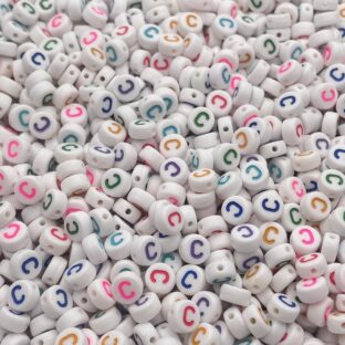 アクリルビーズ　アルファベットC　100個入り【AB‐EA-Cc】