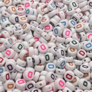 アクリルビーズ　アルファベットD　100個入り【AB‐EA-Dc】