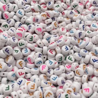 アクリルビーズ　アルファベットF　100個入り【AB‐EA-Fc】