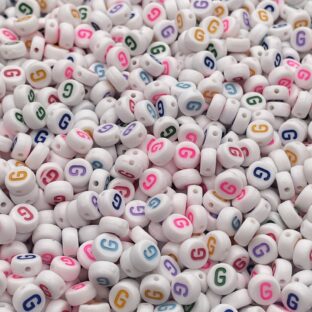 アクリルビーズ　アルファベットG　100個入り【AB‐EA-Gc】