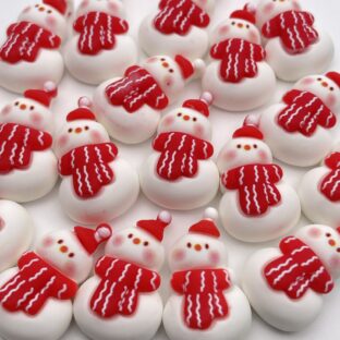 デコパーツ　クリスマスパーツ　雪だるま　6個入り　貼り付けパーツ【DP-xmas-swm01】