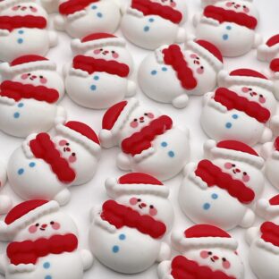 デコパーツ　クリスマスパーツ　雪だるま　6個入り　貼り付けパーツ【DP-xmas-swm02】