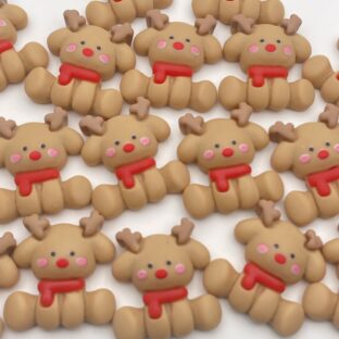 デコパーツ　クリスマスパーツ　トナカイ　6個入り　貼り付けパーツ【DP-xmas-rnr】