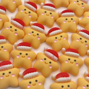 デコパーツ　クリスマスパーツ　お星さまサンタ　6個入り　貼り付けパーツ【DP-xmas-sts】