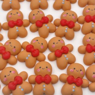 デコパーツ　クリスマスパーツ　ジンジャーマン　6個入り　貼り付けパーツ【DP-xmas-gmc】