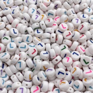 アクリルビーズ　アルファベットL　100個入り【AB‐EA-Lc】