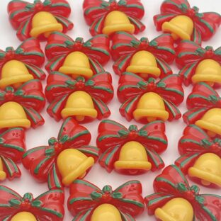 デコパーツ　クリスマスパーツ　プレゼント　4個入り　貼り付けパーツ【DP-xmas-gft】