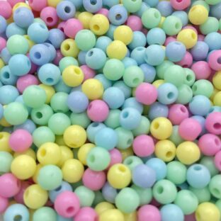 アクリルビーズ　丸玉　ラウンド6㎜　200個入り【AB‐R6MIX-01】