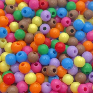 アクリルビーズ　丸玉　ラウンド6㎜　200個入り【AB‐R6MIX-02】