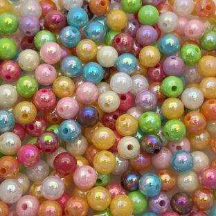 アクリルビーズ　丸玉　ラウンド6㎜　200個入り【AB‐R6MIX-07】