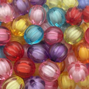 アクリルビーズ　カボチャ　ラウンド12㎜　30個入り【AB‐PNMIX-t12】