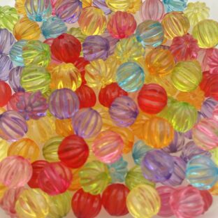 アクリルビーズ　カボチャ　ラウンド8㎜　100個入り【AB‐PNMIX-c08】