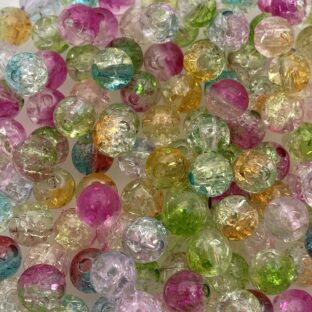 アクリルビーズ　クラック　ラウンド8㎜　100個入り【AB‐ｃ08-01】