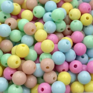 アクリルビーズ　丸玉　ラウンド8㎜　100個入り【AB‐R8MIX-01】