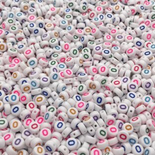 アクリルビーズ　アルファベットO　100個入り【AB‐EA-Oc】