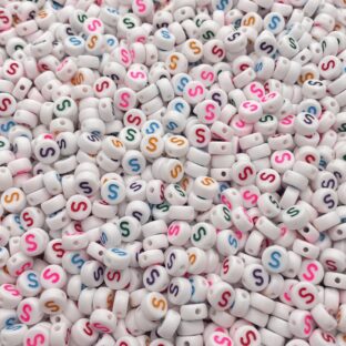 アクリルビーズ　アルファベットS　100個入り【AB‐EA-Sc】