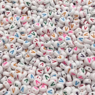 アクリルビーズ　アルファベットV　100個入り【AB‐EA-Vc】