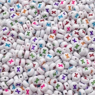 アクリルビーズ　アルファベットX　100個入り【AB‐EA-Xc】