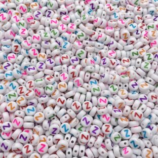 アクリルビーズ　アルファベットZ　100個入り【AB‐EA-Zc】