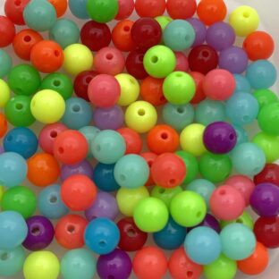 アクリルビーズ　丸玉　ラウンド8㎜　100個入り【AB‐R8MIX-06】