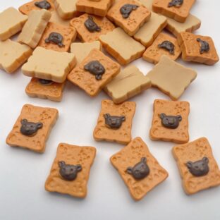 デコパーツ　くまチョコパン　6個入り　貼り付けパーツ【DP-BT-003-B】