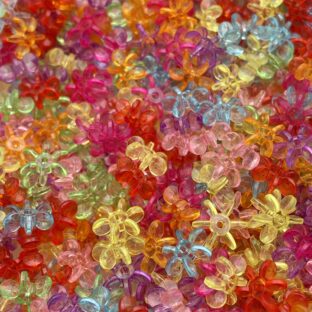 アクリルビーズ　スノーフレーク　クリア　100個入り【AB‐SFBc】