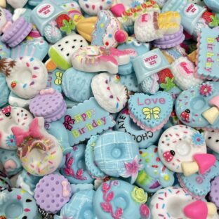 デコパーツ　スィーツミックス　ブルー　45個入り　貼り付けパーツ【DP-SW-MIXB】