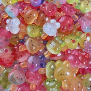 デコパーツ　ロリポップ　うさぎ　10個入り　貼り付けパーツ【DP-RP-RBM】